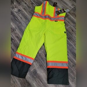 NWT Work King Safety Work lined bib pants Overalls 3M Reflective Mens 2XL